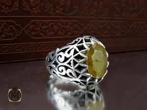 انگشتر یاقوت زرد مردانه دست ساز فاخر - کد 8945 - تصویر 6