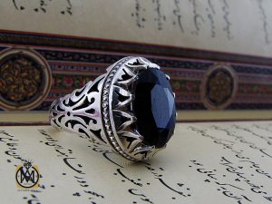 00 انگشتر یاقوت کبود مردانه دست ساز - کد 8947 - تصویر 6