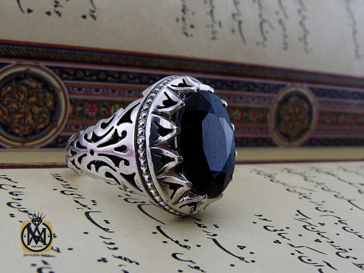 انگشتر یاقوت کبود مردانه دست ساز - کد 8947 - تصویر 6