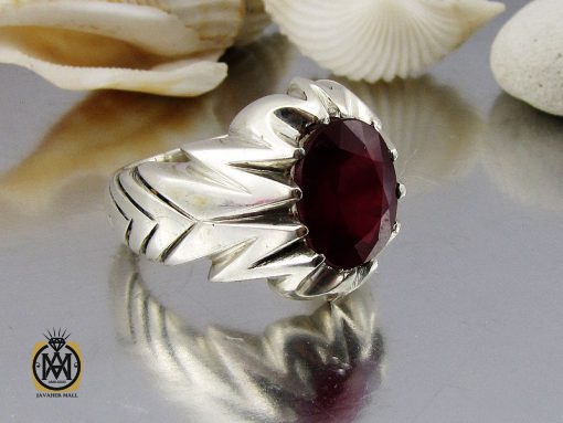 انگشتر یاقوت سرخ مردانه مرغوب دست ساز - کد 8952 - تصویر 6