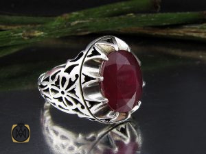 00 انگشتر یاقوت سرخ مردانه خوش رنگ دست ساز - کد 8956 - تصویر 6