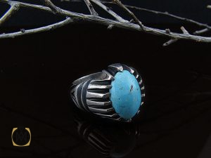 00 انگشتر فیروزه نیشابوری مردانه - کد 8965 - تصویر 6