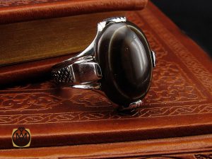 انگشتر عقیق باباقوری یمن مردانه دست ساز – کد 8820 - تصویر 6