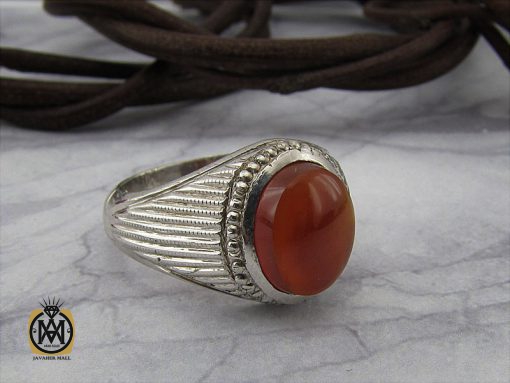 00 انگشتر عقیق یمن مردانه دست ساز - کد 8974 - تصویر 6
