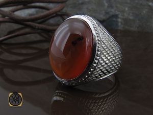 00 انگشتر عقیق یمن مردانه دست ساز - کد 8975 - تصویر 6