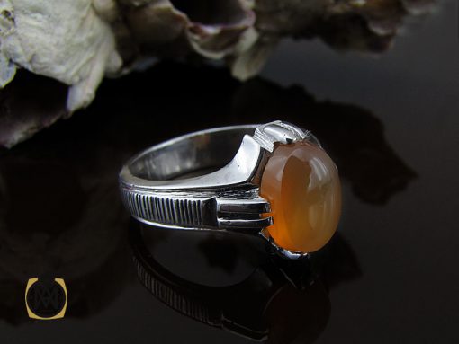 انگشتر عقیق یمن شرف الشمس مردانه دست ساز - کد 8976 - تصویر 6