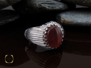 انگشتر عقیق یمن خوش رنگ مردانه دست ساز - کد 8979 - تصویر 6