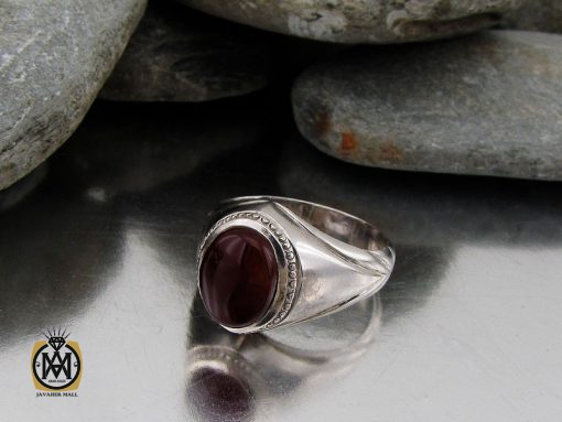 انگشتر عقیق یمن حرزدار مردانه دست ساز - کد 8982 - تصویر 6