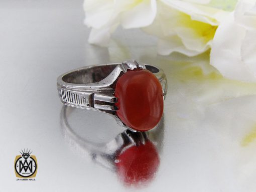 00 انگشتر عقیق یمن خوش رنگ مردانه دست ساز - کد 8985 - تصویر 6