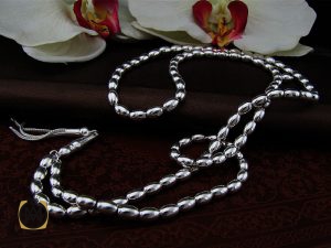 00 تسبیح نقره 101 دانه هلی ساده - کد 4133 - تصویر 5