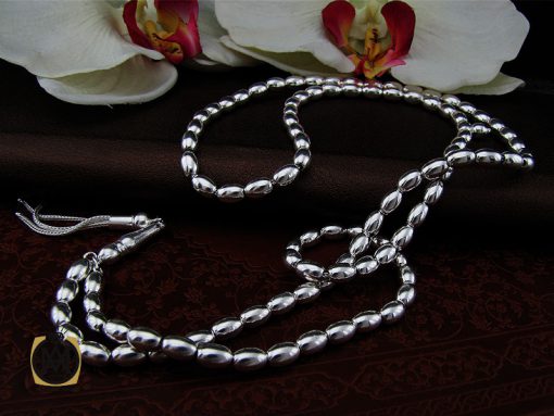 تسبیح نقره 101 دانه هلی ساده - کد 4133 - تصویر 5