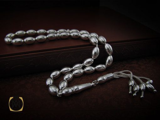 تسبیح نقره 33 دانه هلی ساده - کد 4138 - تصویر 5