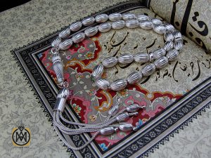 تسبیح نقره 33 دانه هلی شیاردار - کد 4140 - تصویر 5