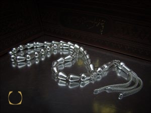 00 تسبیح نقره 33 دانه مخروطی ساده - کد 4143 - تصویر 5