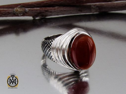 انگشتر عقیق یمن مردانه رکاب دست ساز - کد 8994 - تصویر 6