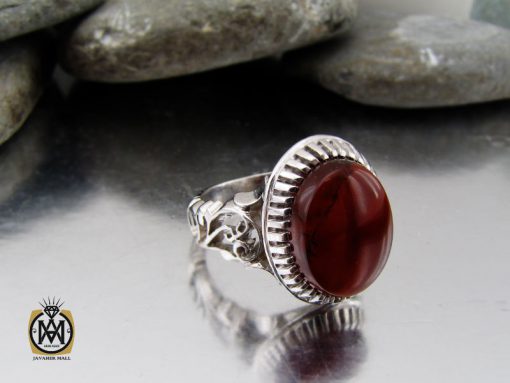 انگشتر عقیق یمن مردانه رکاب دست ساز - کد 8999 - تصویر 6