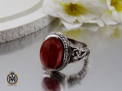 انگشتر عقیق یمن مردانه رکاب دست ساز - کد 10017 - تصویر 6