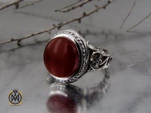 انگشتر عقیق یمن مردانه رکاب دست ساز - کد 10021 - تصویر 5