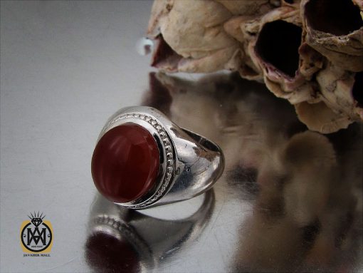 انگشتر عقیق یمن مردانه رکاب دست ساز - کد 10024 - تصویر 6