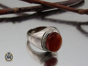 انگشتر عقیق یمن مردانه رکاب دست ساز - کد 10026 - تصویر 6