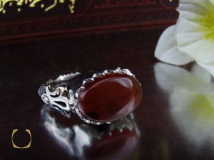 00 انگشتر عقیق یمن مردانه رکاب دست ساز طرح صفوی - کد 10027 - تصویر 6