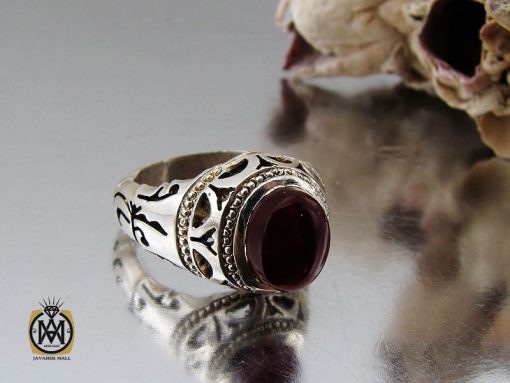 انگشتر عقیق یمن مردانه رکاب دست ساز - کد 10025 - تصویر 6