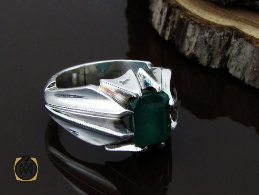انگشتر زمرد زامبیا مرغوب و ارزشمند مردانه - کد 10031 - تصویر 6