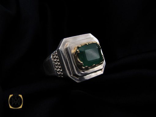 انگشتر زمرد زامبیا درشت مردانه - کد 10032 - تصویر 6