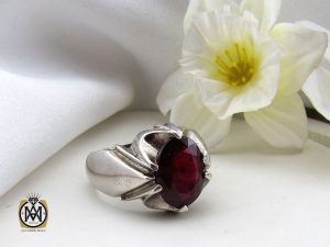 00 انگشتر یاقوت سرخ خوش رنگ مردانه - کد 10046 - تصویر 6
