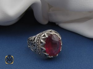 00 انگشتر یاقوت سرخ خوش رنگ مردانه هنر دست استاد مغان - کد 10048 - تصویر 6
