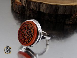 00 انگشتر عقیق یمن مردانه با حکاکی الابذکرالله تطمئن القلوب - کد 10053 - تصویر 6