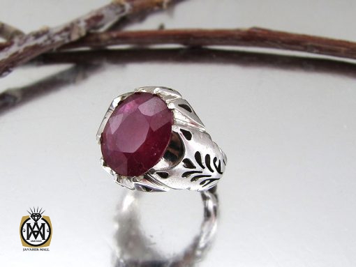 انگشتر یاقوت سرخ مردانه دست ساز – کد 8800 - تصویر 6