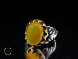 00 انگشتر عقیق زرد با حکاکی شرف الشمس مردانه – کد 8829 - تصویر 6