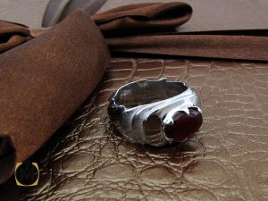 انگشتر عقیق یمن مردانه هنر دست استاد قاسمی طرح صفوی - کد 10062 - تصویر 6