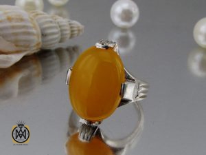 00 انگشتر عقیق زرد با حکاکی شرف الشمس مردانه – کد 8832 - تصویر 6