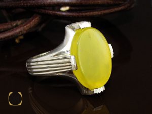 انگشتر عقیق زرد با حکاکی شرف الشمس مردانه – کد 8840 - تصویر 6