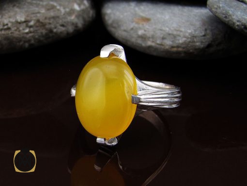 00 انگشتر عقیق زرد با حکاکی شرف الشمس مردانه – کد 8843 - تصویر 6