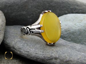 00 انگشتر عقیق زرد با حکاکی شرف الشمس مردانه – کد 8844 - تصویر 6