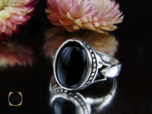 00 انگشتر عقیق مشکی مردانه – کد 8847 - تصویر 6