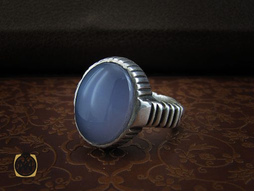 انگشتر عقیق یمن کبود مردانه - کد 8851 - تصویر 6