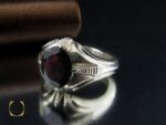 انگشتر یاقوت گارنت مردانه هنر دست استاد شرفیان – کد 8804 - تصویر 6