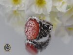 انگشتر عقیق یمن با حکاکی یا ثارالله وابن ثاره مردانه - کد 8860 - تصویر 6