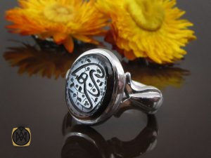 00 انگشتر جزع یمن با حکاکی یا زهرا دست ساز - کد 8867 - تصویر 6