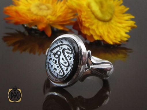 انگشتر جزع یمن با حکاکی یا زهرا دست ساز - کد 8867 - تصویر 6