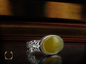 00 انگشتر عقیق زرد با حکاکی شرف الشمس مردانه - کد 8872 - تصویر 6