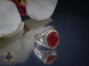 00 انگشتر عقیق یمن خوش رنگ مردانه دست ساز - کد 8877 - تصویر 6