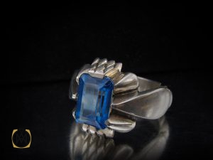 00 انگشتر توپاز آبی خوش رنگ مردانه هنر دست استاد شرفیان - کد 8879 - تصویر 6