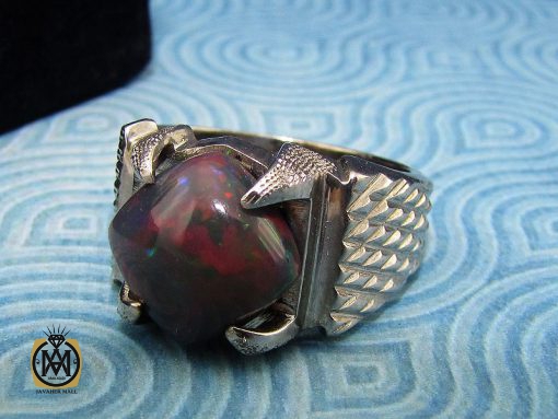 انگشتر اپال خوش رنگ مردانه هنر دست استاد شرفیان - کد 8890 - تصویر 6