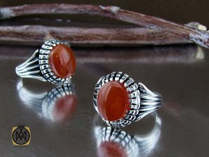 00 انگشتر عقیق یمن با حکاکی شرف الشمس مردانه - کد 8892 - تصویر 6
