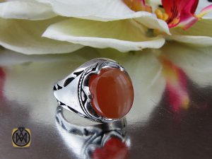00 انگشتر عقیق یمن با حکاکی شرف الشمس مردانه - کد 8893 - تصویر 6